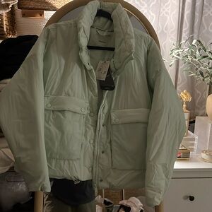NWT FP Free People Movement Phoebe Puffer Jacket in Mint Green